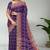 Royal violet & ash taupe chettinad cotton saree with running blouse