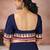 Oxford blue & magenta pink chettinad cotton saree with running blouse