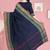 Navy blue & emerald green chettinad cotton saree with running blouse