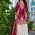 Red embroidered chinon silk palazzo siut