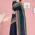 Navy blue & emerald green chettinad cotton saree with running blouse