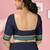 Navy blue & emerald green chettinad cotton saree with running blouse