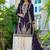 Dark-purple embroidered chinon silk palazzo suit