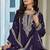 Dark-purple embroidered chinon silk palazzo suit