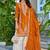 Orange embroidered chinon silk palazzo suit