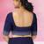 Midnight navy blue & steel grey kovai cotton saree with running blouse