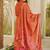 Red orange printed cotton salwar suit