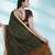Dark olive green & antique gold kovai cotton saree with running blouse