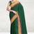 Emerald green & magenta pink chanderi cotton saree with running blouse
