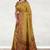 Mustard gold & coral rose kovai cotton saree with running blouse