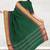 Emerald green & magenta pink chanderi cotton saree with running blouse