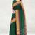 Emerald green & magenta pink chanderi cotton saree with running blouse