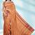 Orange ember glow & brown copper spice chettinad cotton saree with running blouse