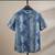 Sea blue block printed cotton shirt