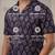 Dark blue block printed cotton shirt