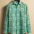 Sea green block printed cotton shirt