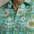 Sea green block printed cotton shirt