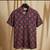 Navy blue block printed cotton shirt