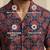 Navy blue block printed cotton shirt