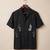 Black embroidered cotton shirt