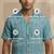 Aqua blue embroidered linen shirt