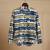 Olive blue printed cotton shirt