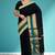 Smoky black & peacock teal green chettinad cotton saree with running blouse