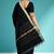 Smoky black & peacock teal green chettinad cotton saree with running blouse