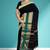 Smoky black & peacock teal green chettinad cotton saree with running blouse