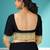 Smoky black & peacock teal green chettinad cotton saree with running blouse