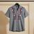Grey leafs embroidered cotton shirt