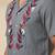 Grey leafs embroidered cotton shirt