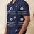 Navy blue embroidered cotton shirt