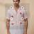 Baby pink blue embroidered linen shirt