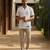 Ivory white embroidered linen shirt
