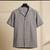 Slate grey embroidered linen shirt