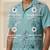 Aqua blue floral embroidered linen shirt