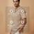 Beige thread embroidered linen shirt