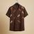 Coffee brown embroidered cotton shirt