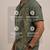 Olive green embroidered cotton shirt