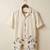 Cream white embroidered linen shirt