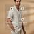 Cream white embroidered linen shirt