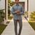Slate grey solid cotton shirt