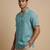 Mint blue solid linen shirt