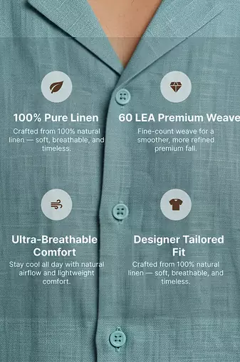 Mint blue solid linen shirt