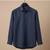 Navy blue solid cotton shirt