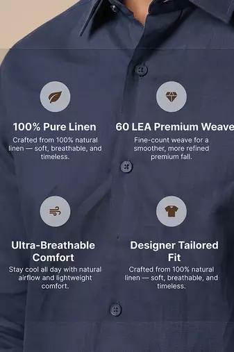 Navy blue solid cotton shirt