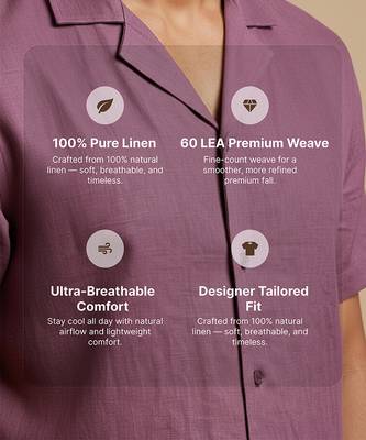 Mauve wine solid linen shirt 4