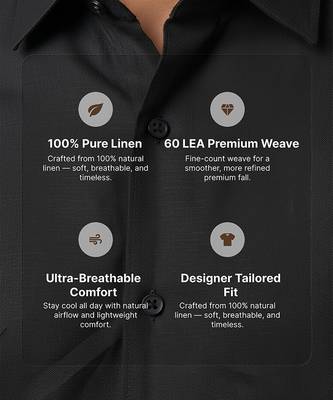 Jet black solid cotton shirt 4