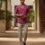 Burgundy solid linen shirt
